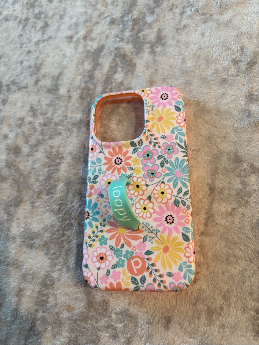 Loopy Case Floral Phone Case in Pink, Teal & Yellow with Built-in Grip